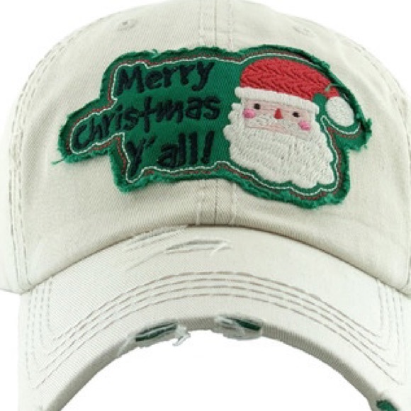 MERRY CHRISTMAS Y'ALL WASHED VINTAGE BALLC… - Picture 5 of 13